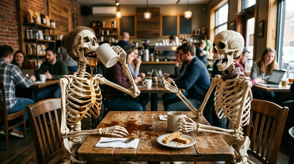 skeleton coffee puns